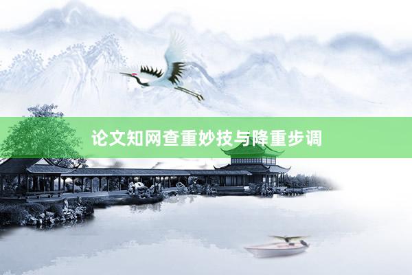 论文知网查重妙技与降重步调